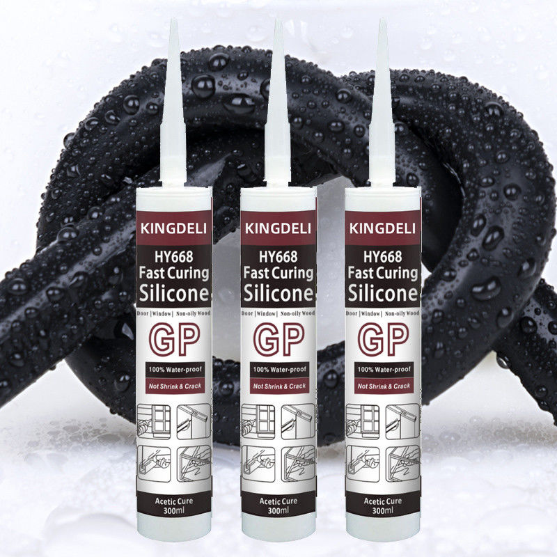 त्वरित शुष्क एसिटिक सिलिकॉन सीलेंट पारदर्शी रंग जल प्रतिरोधी